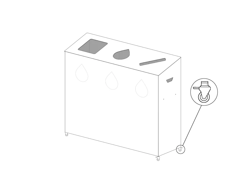 Roulettes-Tri-Multi Casters for Tri Multi - Efficient selective sorting bin